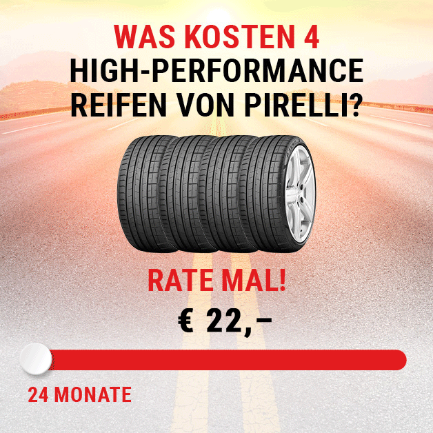 Banner zum Thema Pirelli Reifen-Finanzierung