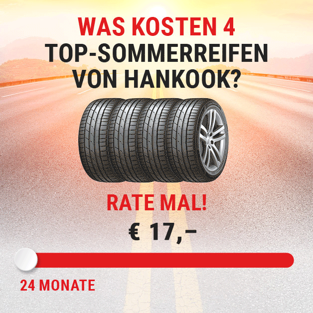 Banner zum Thema Hankook Reifen-Finanzierung