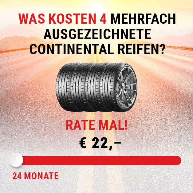 Banner zum Thema Continental Reifen-Finanzierung